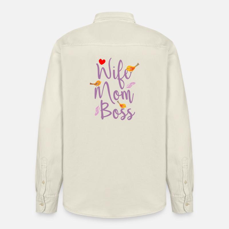 Frau Mutter Chef - Relaxed Fit Unisex Organic Hemd von Stanley/Stella - Natur