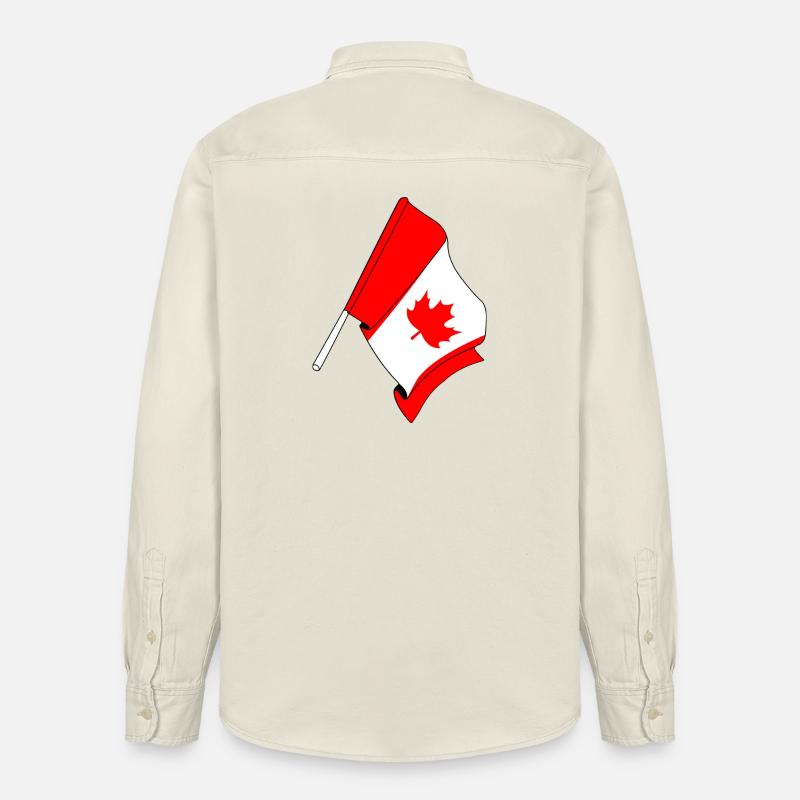 Drapeau du Canada - Chemise unisexe coupe décontractée bio Stanley/Stella - écru doux