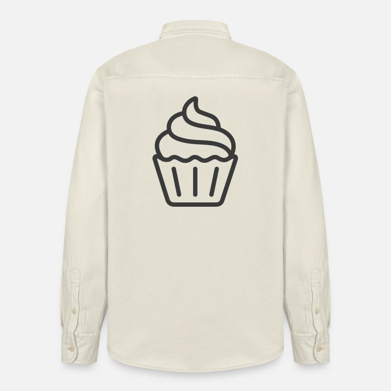 Conception d’icône de logo de cupcake - Chemise unisexe coupe décontractée bio Stanley/Stella - écru doux