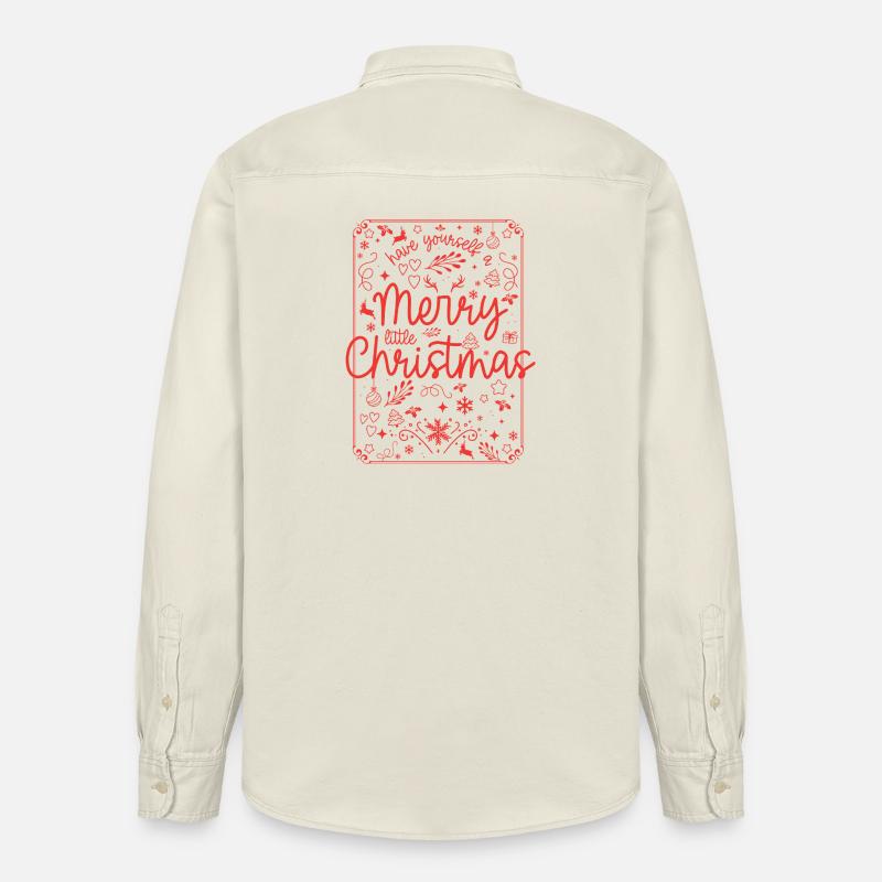 Joyeux Noël Script Rouge - Chemise unisexe coupe décontractée bio Stanley/Stella - écru doux