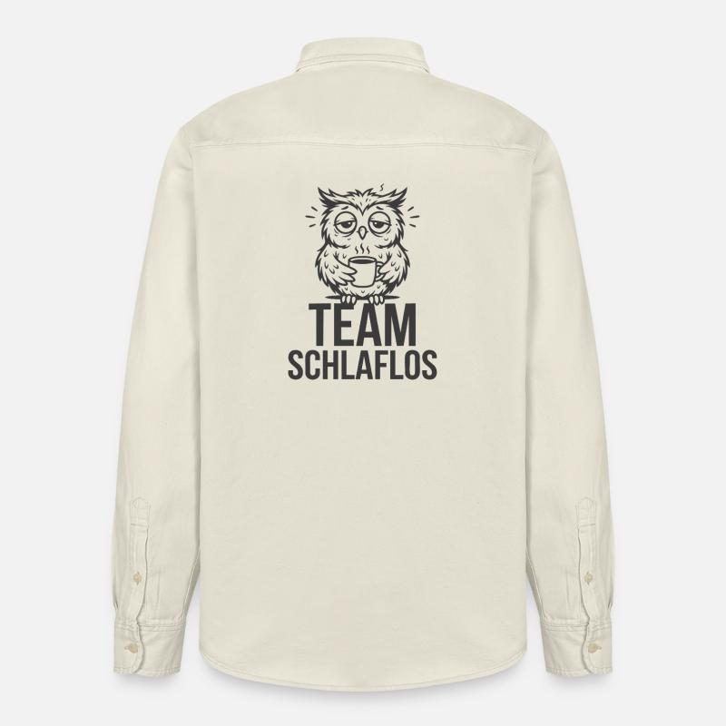 Team Schlaflos – Müde Eule - Relaxed Fit Unisex Organic Hemd von Stanley/Stella - Natur