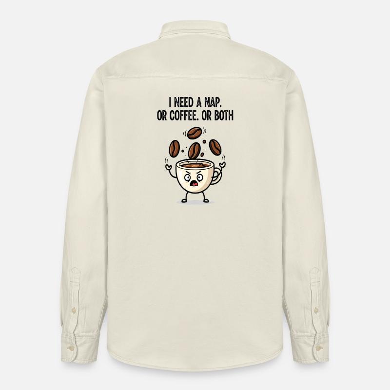 Nickerchen oder Kaffeetassen-Stimmung - Relaxed Fit Unisex Organic Hemd von Stanley/Stella - Natur