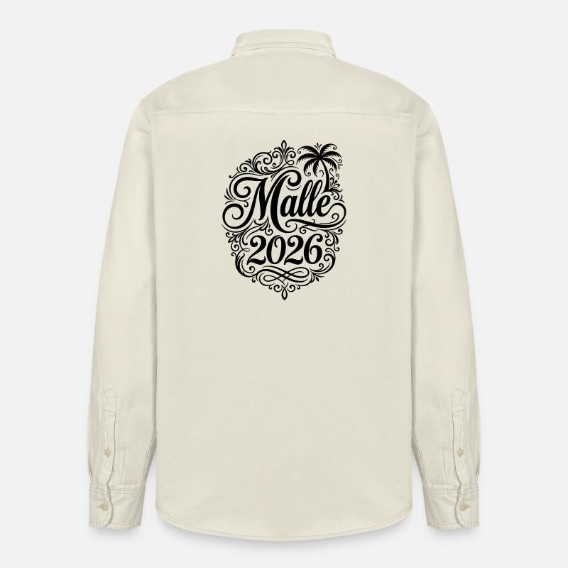 Malle 2026 Palme Majorque - Chemise unisexe coupe décontractée bio Stanley/Stella - écru doux