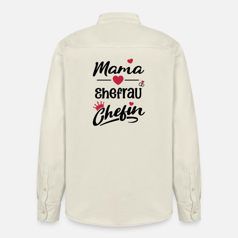 mama_ehefrau_chefin - Chemise unisexe coupe décontractée bio Stanley/Stella - écru doux