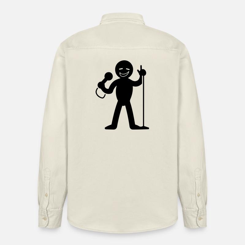 Chanteur avec micro - Chemise unisexe coupe décontractée bio Stanley/Stella - écru doux