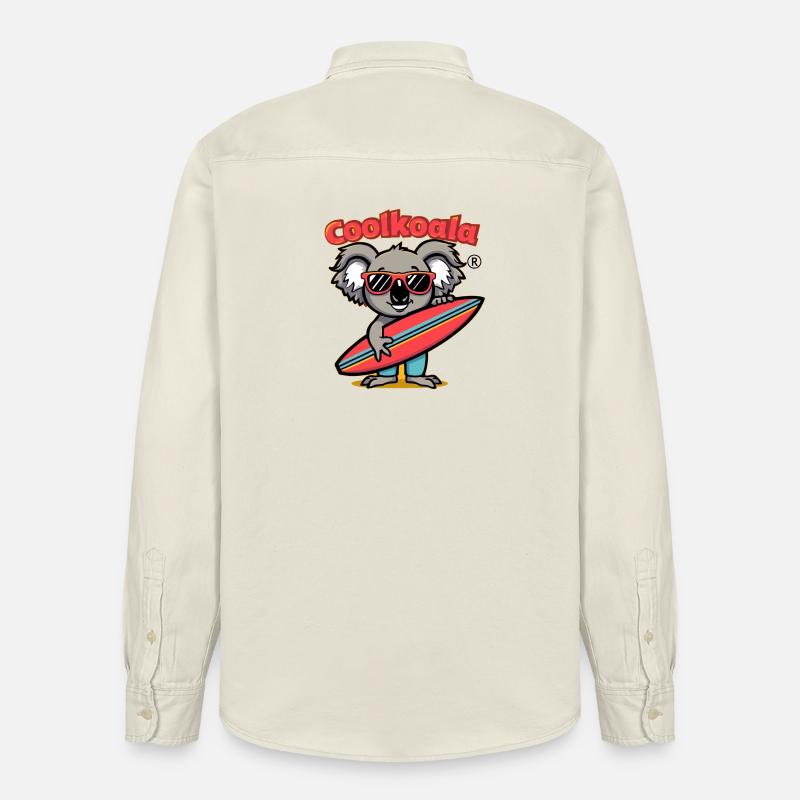 Koala Surfer mit Sonnenbrille - Relaxed Fit Unisex Organic Hemd von Stanley/Stella - Natur
