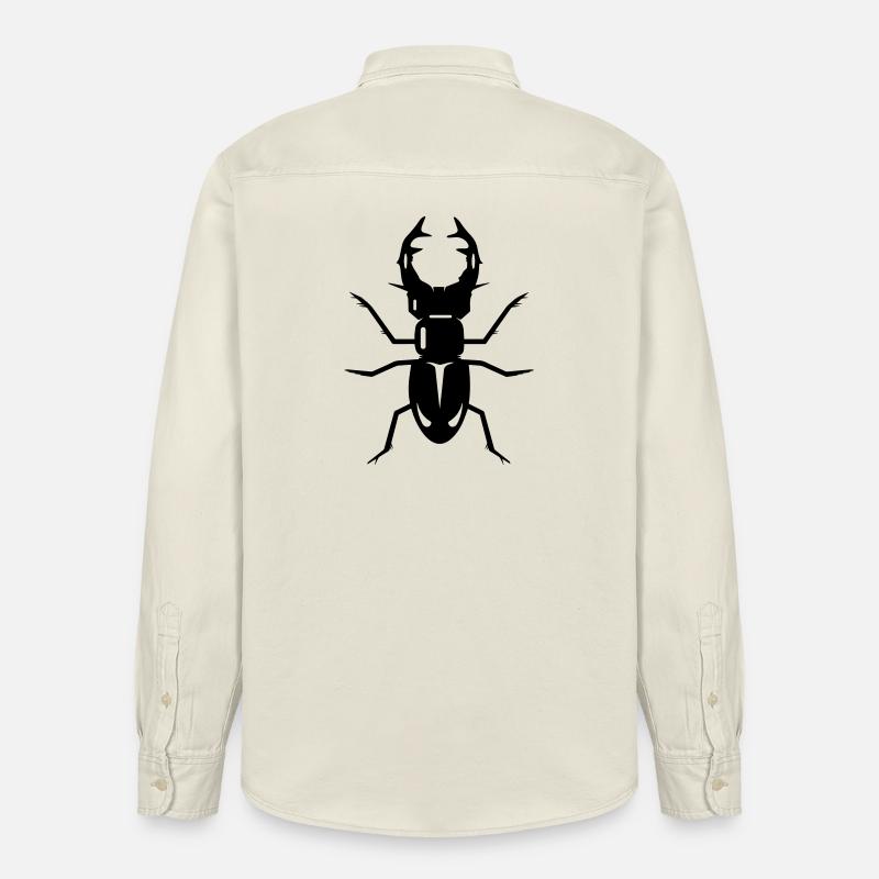 stilisierter Hirschkäfer mit prächtigen Geweih - Relaxed Fit Unisex Organic Hemd von Stanley/Stella - Natur