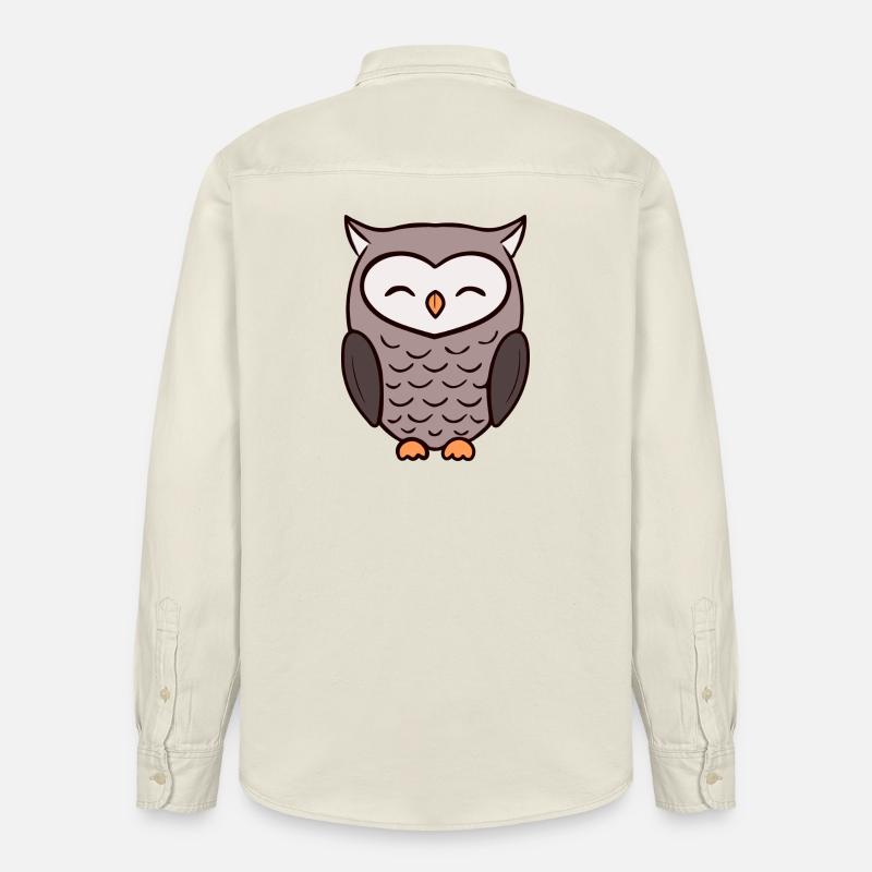 Eule Eulen - Relaxed Fit Unisex Organic Hemd von Stanley/Stella - Natur
