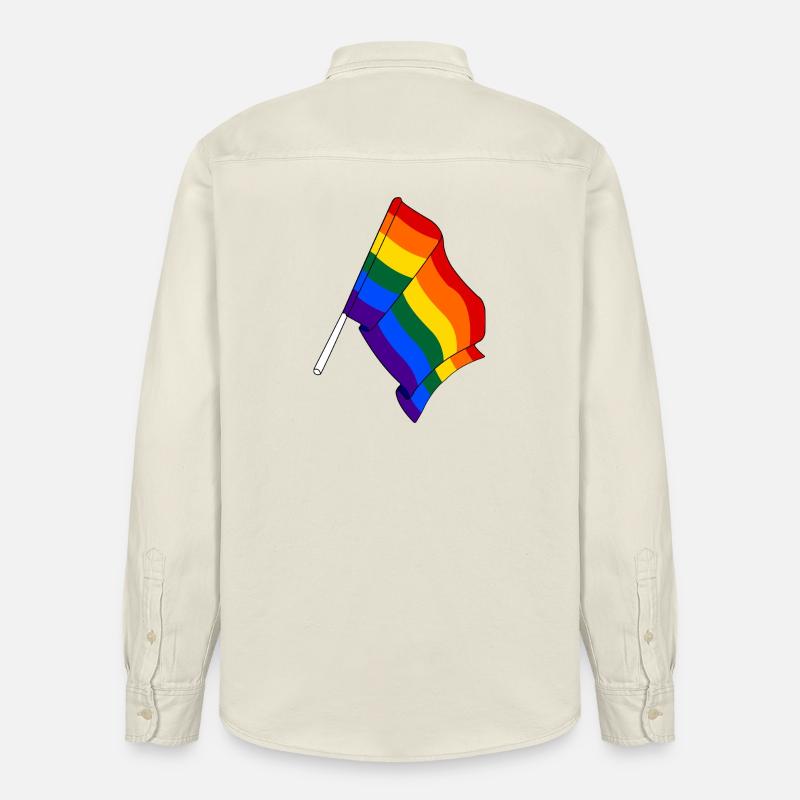 Drapeau arc-en-ciel - Chemise unisexe coupe décontractée bio Stanley/Stella - écru doux