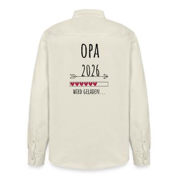 Werdender Opa 2026 Geschenk Schwangerschaft - Relaxed Fit Unisex Organic Hemd von Stanley/Stella - Natur - Hinten - AI Model Male 178 light (178cm)