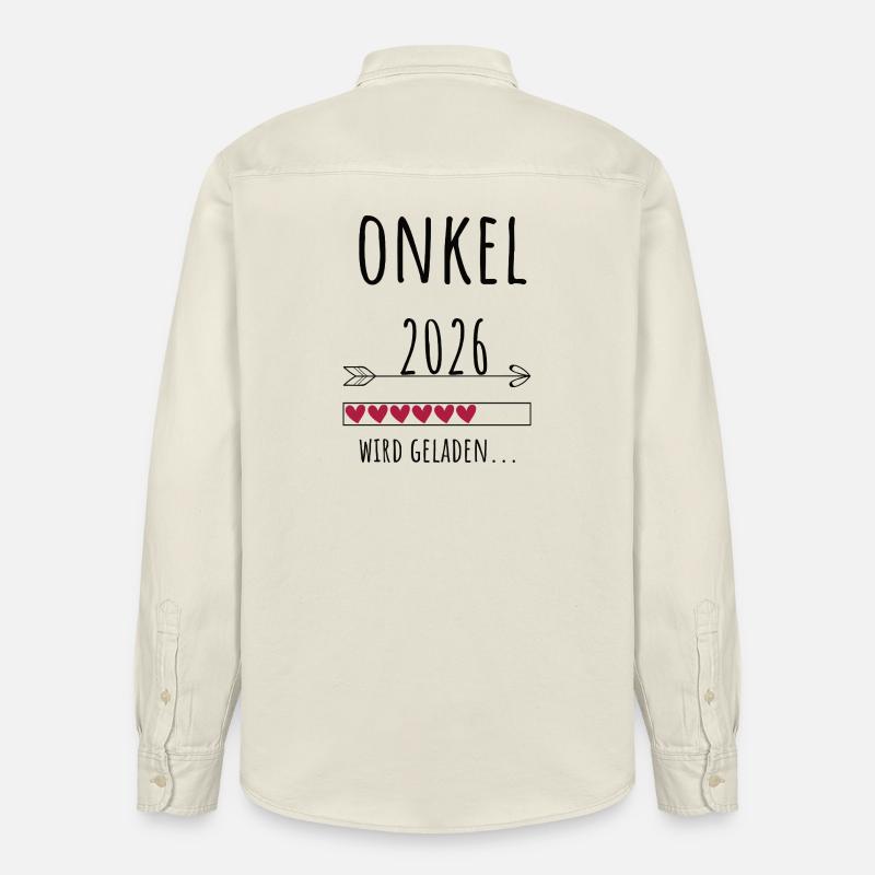 Werdender Onkel 2026 Geschenk Schwangerschaft - Relaxed Fit Unisex Organic Hemd von Stanley/Stella - Natur