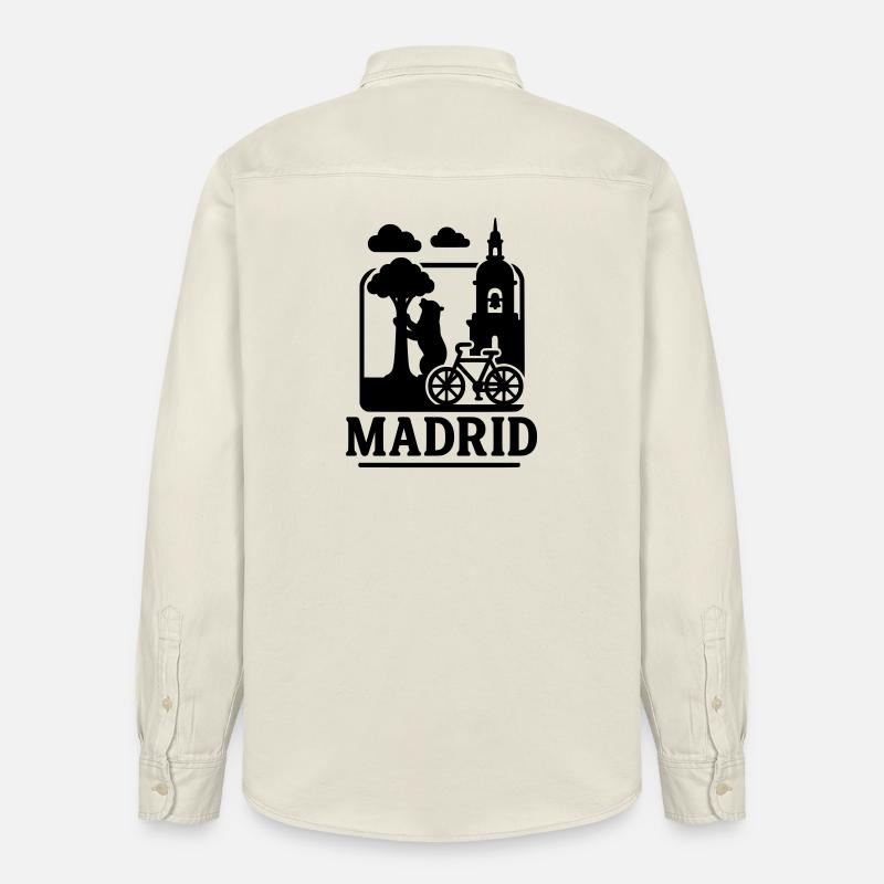 Monuments de Madrid - Chemise unisexe coupe décontractée bio Stanley/Stella - écru doux
