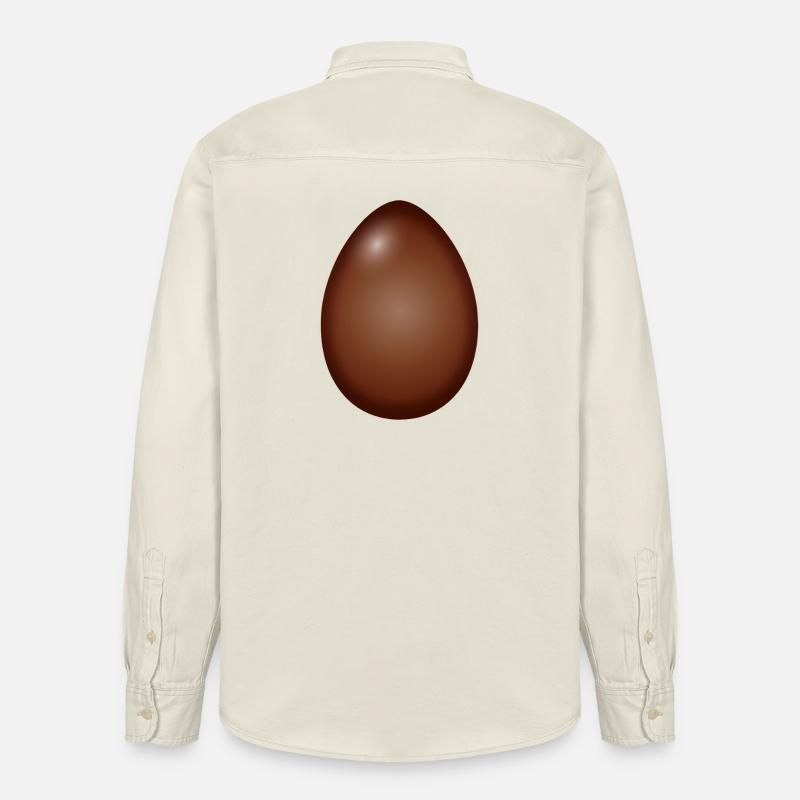 Chocolate Easter egg classic and simple - Relaxed Fit Unisex Organic Shirt by Stanley/Stella - soft Ecru