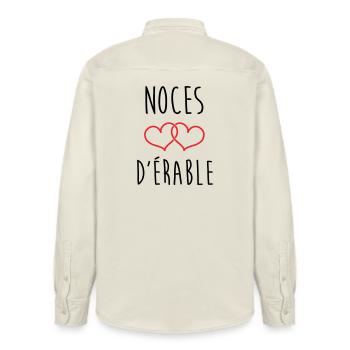 Noces d'Érable 58 ans de mariage - Chemise unisexe coupe décontractée bio Stanley/Stella - écru doux - Dos - AI Model Male 178 light (178cm)
