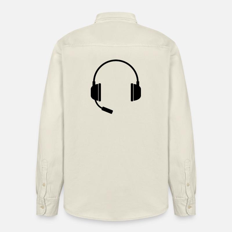 Casque avec micro - Chemise unisexe coupe décontractée bio Stanley/Stella - écru doux