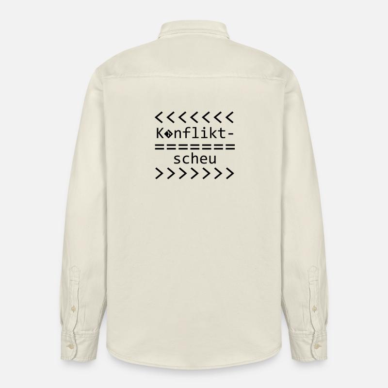 Chemise Git Nerd Aversion aux conflits - Chemise unisexe coupe décontractée bio Stanley/Stella - écru doux