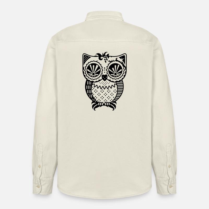 Patchwork Eule - Relaxed Fit Unisex Organic Hemd von Stanley/Stella - Natur