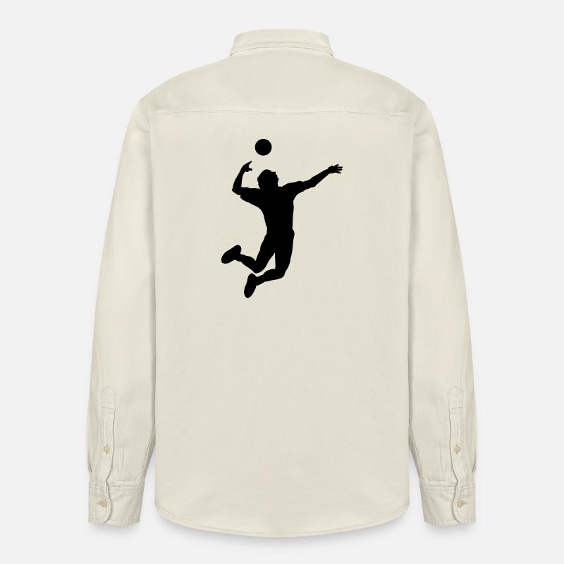 Volleyball gesprungen Schlag oder Service - Relaxed Fit Unisex Organic Hemd von Stanley/Stella - Natur