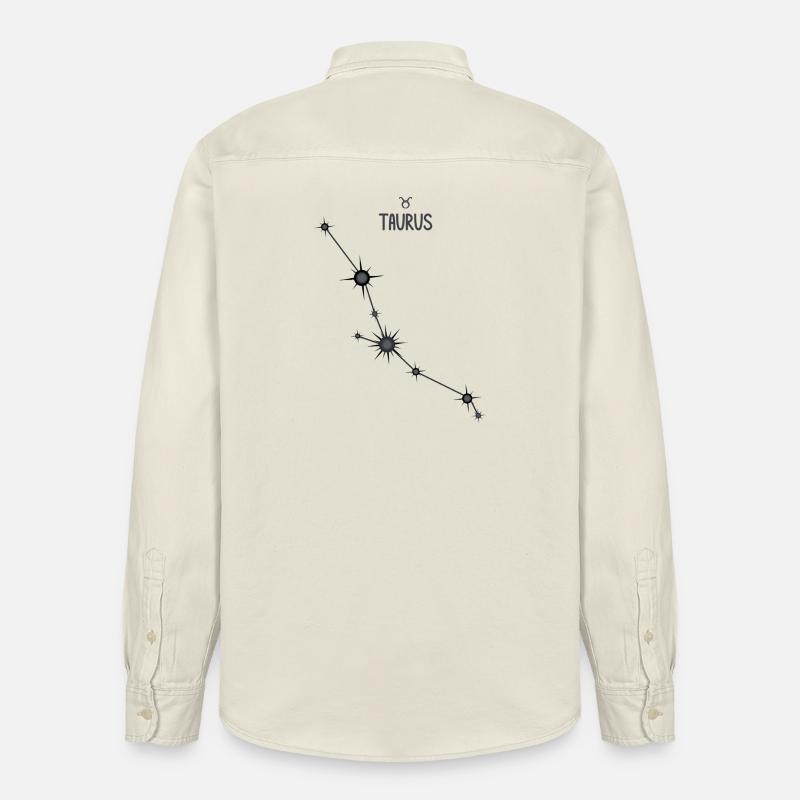 Stier Sternzeichen Sternbild Schwarz & Grau - Relaxed Fit Unisex Organic Hemd von Stanley/Stella - Natur