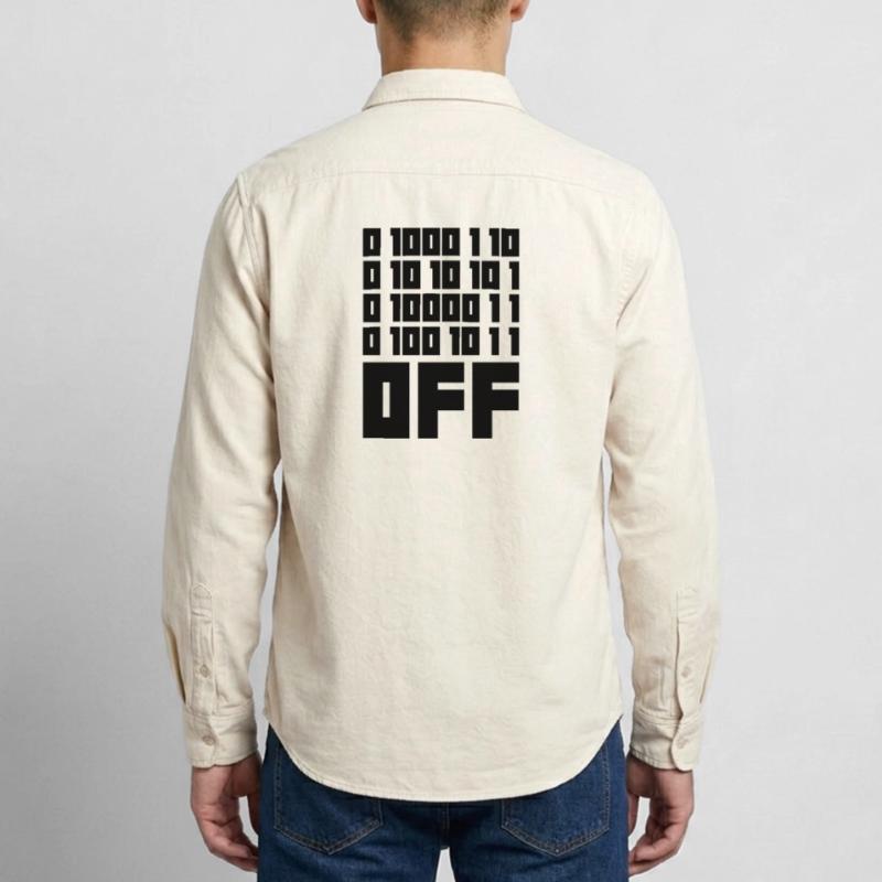 Binary Code F**k OFF – Humour Nerd & Geek Code Chemise unisexe coupe décontractée bio Stanley/Stella