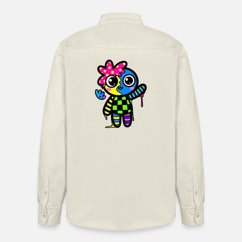 Split Face Regenbogen Pop Art - Relaxed Fit Unisex Organic Hemd von Stanley/Stella - Natur
