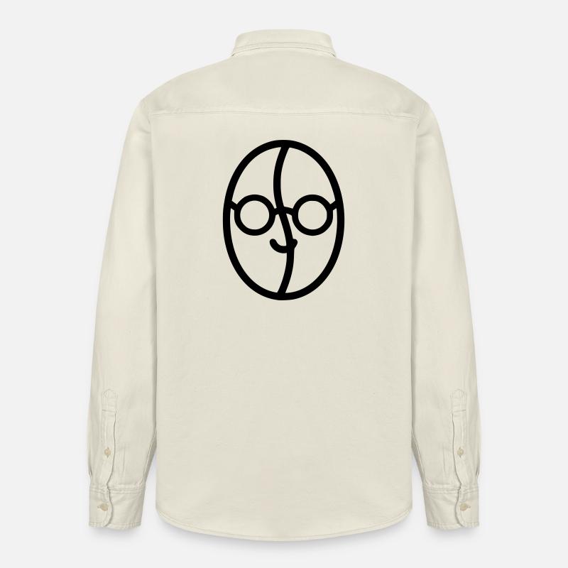 Kaffee-Liebe: Kaffeebohne mit Brille - Relaxed Fit Unisex Organic Hemd von Stanley/Stella - Natur