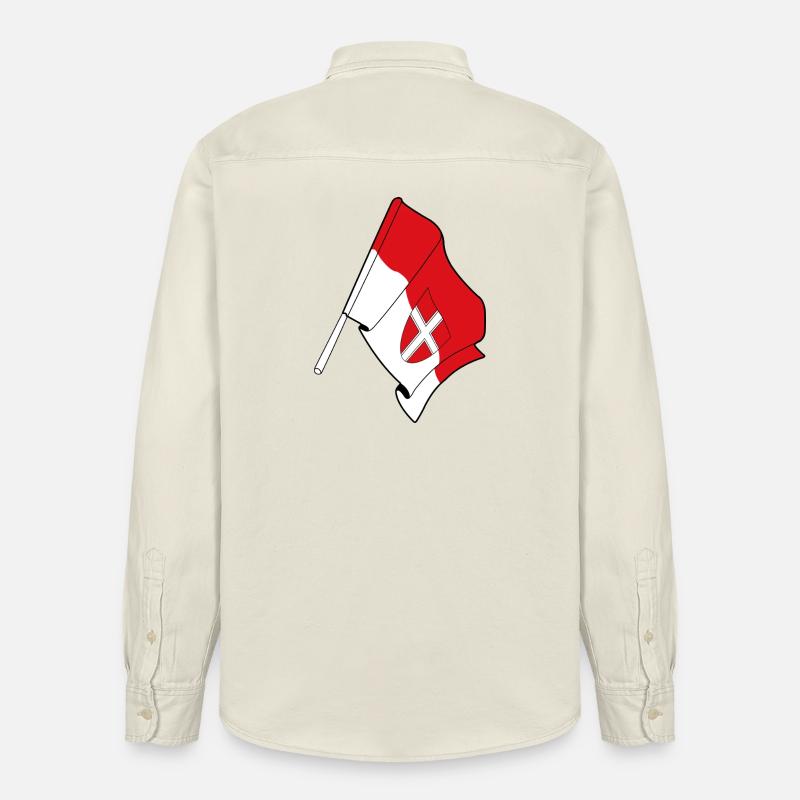 Drapeau du comté de Wien - Chemise unisexe coupe décontractée bio Stanley/Stella - écru doux