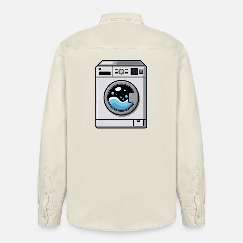 Waschmaschine Comic süß Kawaii - Relaxed Fit Unisex Organic Hemd von Stanley/Stella - Natur
