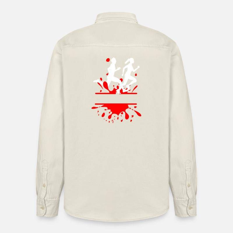Mud Run Duo – Custom Splash Design - Relaxed Fit Unisex Organic Shirt by Stanley/Stella - soft Ecru