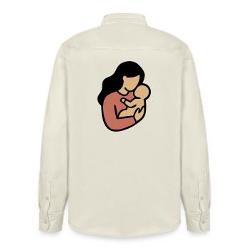 Minimalisme Bohème, Maman Bébé - Chemise unisexe coupe décontractée bio Stanley/Stella - écru doux - Dos - AI Model Male 178 light (178cm)