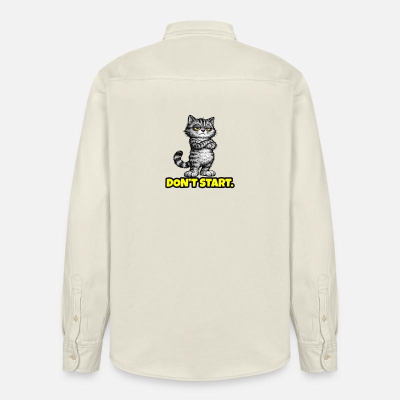 Don’t Start. – Grumpy Katze (Attitude) CAT - Chemise unisexe coupe décontractée bio Stanley/Stella - écru doux