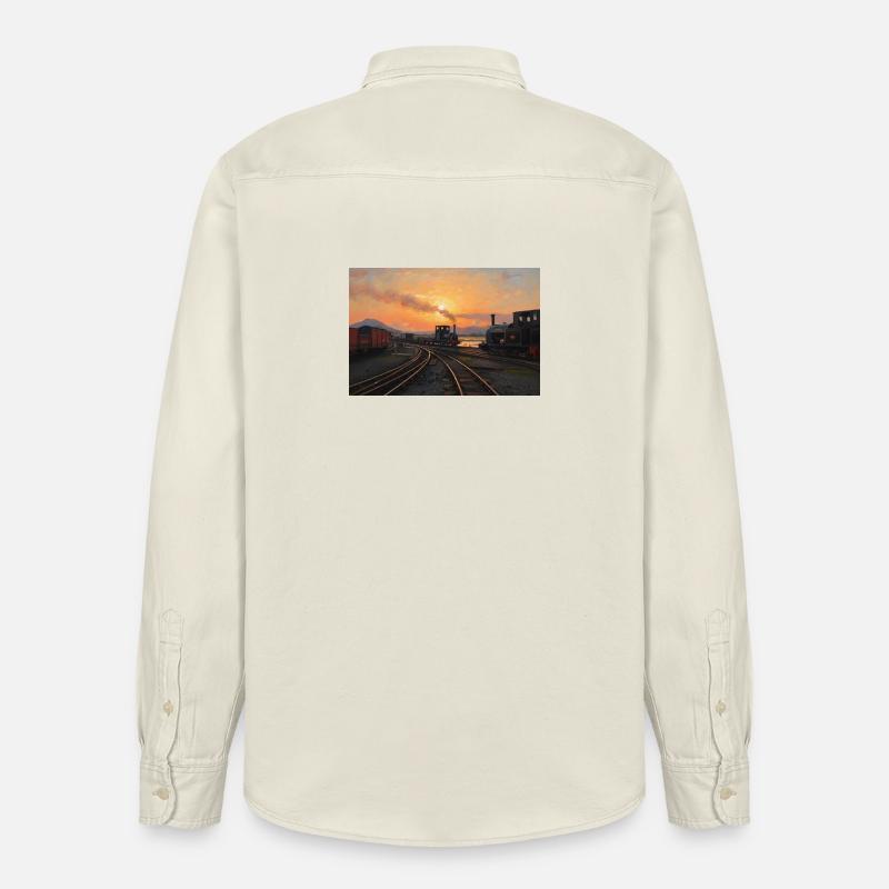 Ffestiniog Coucher de soleil - Chemise unisexe coupe décontractée bio Stanley/Stella - écru doux