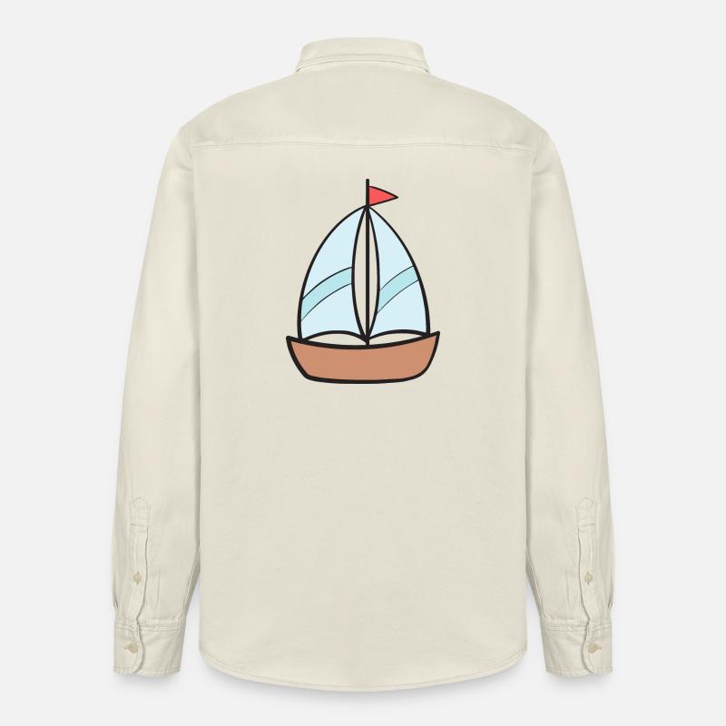 Boot Schiff Segelschiff - Relaxed Fit Unisex Organic Hemd von Stanley/Stella - Natur