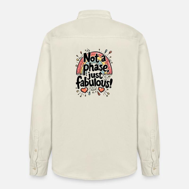 PAS UNE PHASE, JUSTE FABULEUX - Chemise unisexe coupe décontractée bio Stanley/Stella - écru doux