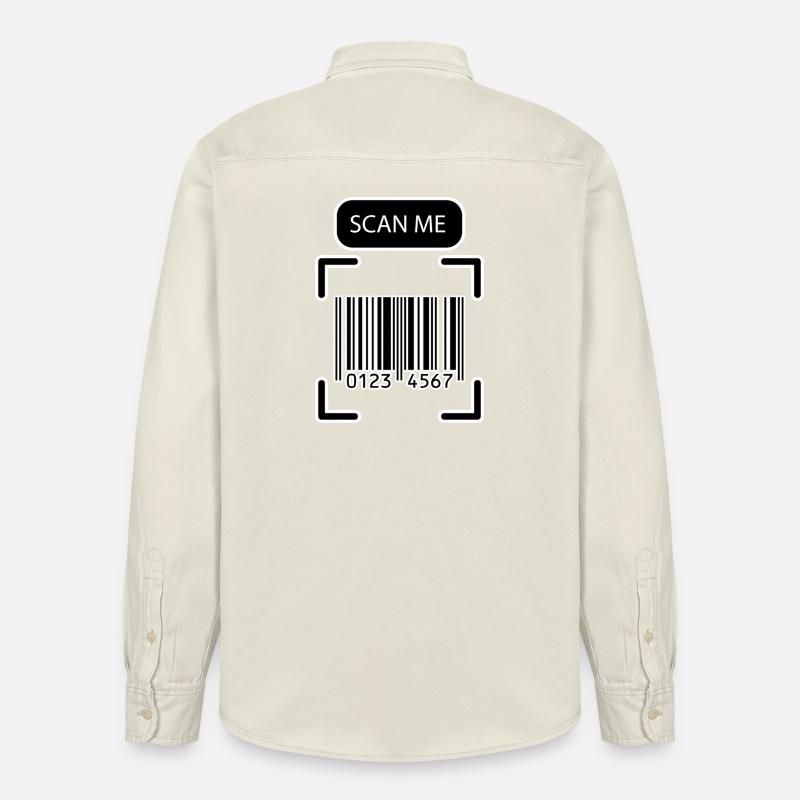 SCAN ME code-barres Funny Design - Chemise unisexe coupe décontractée bio Stanley/Stella - écru doux