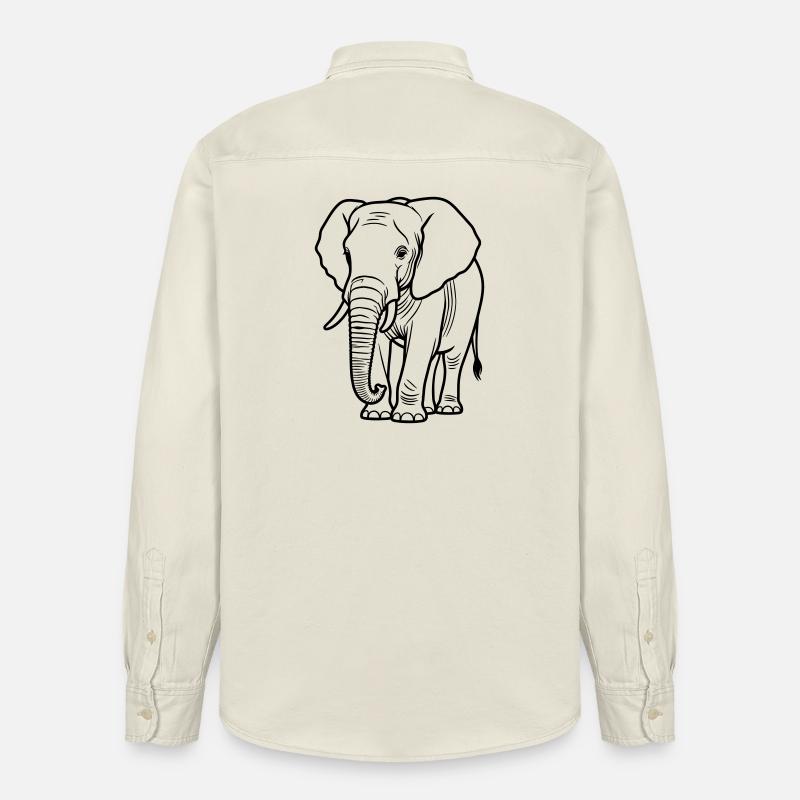 Elefant - Relaxed Fit Unisex Organic Hemd von Stanley/Stella - Natur