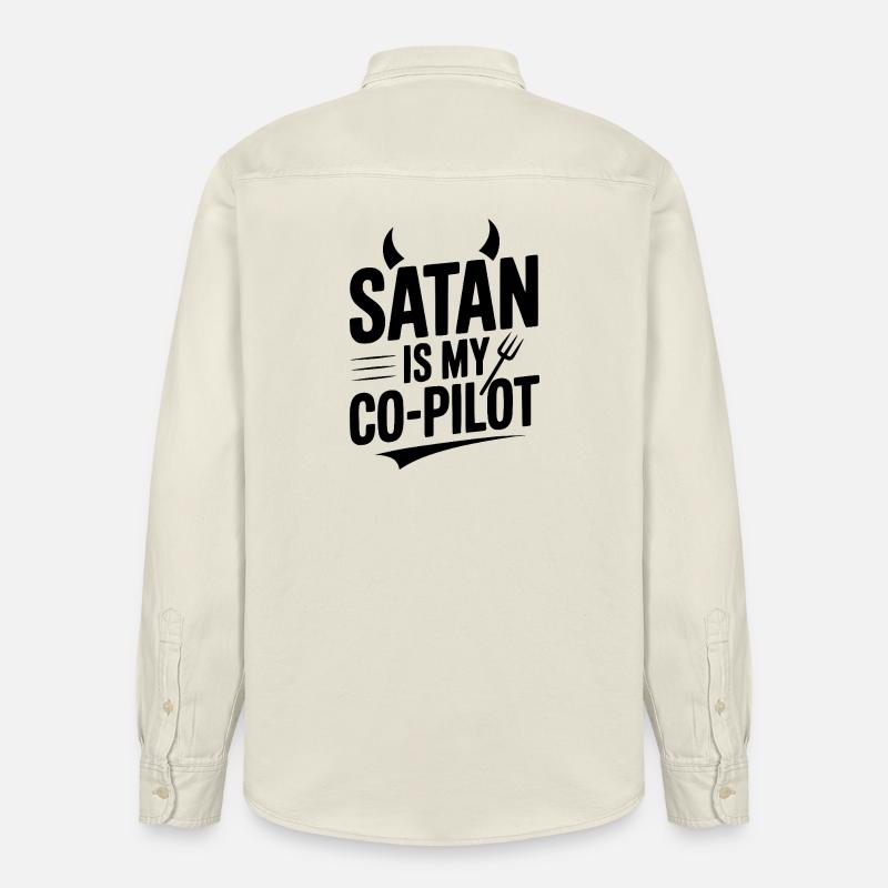 Satan est mon copilote - Chemise unisexe coupe décontractée bio Stanley/Stella - écru doux