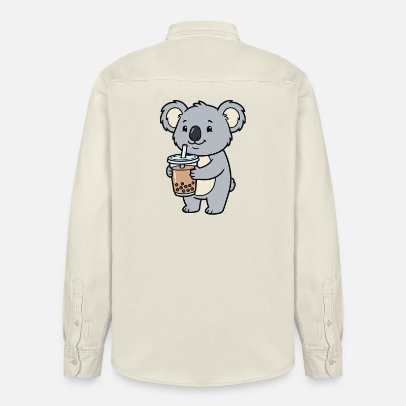 Bubble tea au koala - Chemise unisexe coupe décontractée bio Stanley/Stella - écru doux
