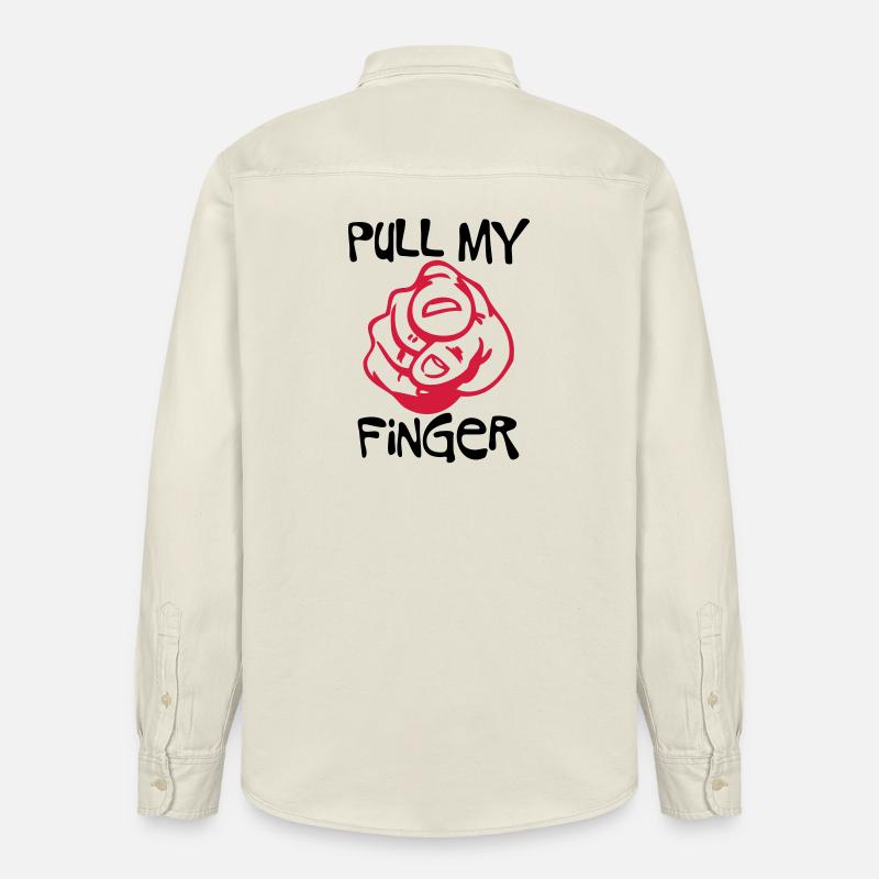 Pull my Finger | you | hand - Chemise unisexe coupe décontractée bio Stanley/Stella - écru doux