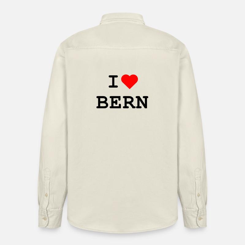 J’aime Berne - Ich liebe Bern - Chemise unisexe coupe décontractée bio Stanley/Stella - écru doux