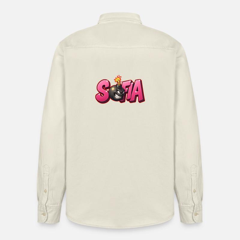 Sofia Graffiti Name Bomb Graffité 3D - Chemise unisexe coupe décontractée bio Stanley/Stella - écru doux