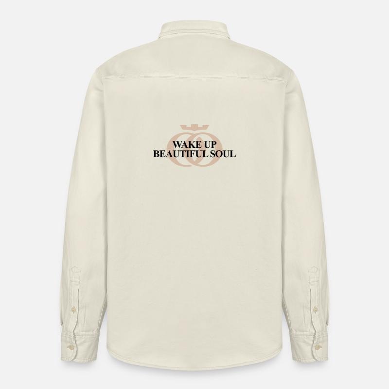 WAKE UP BEAUTIFUL SOUL – Oppoline Collection - Chemise unisexe coupe décontractée bio Stanley/Stella - écru doux