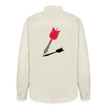 Dartpfeil mit Schatten - Relaxed Fit Unisex Organic Hemd von Stanley/Stella - Natur - Hinten - AI Model Male 178 light (178cm)