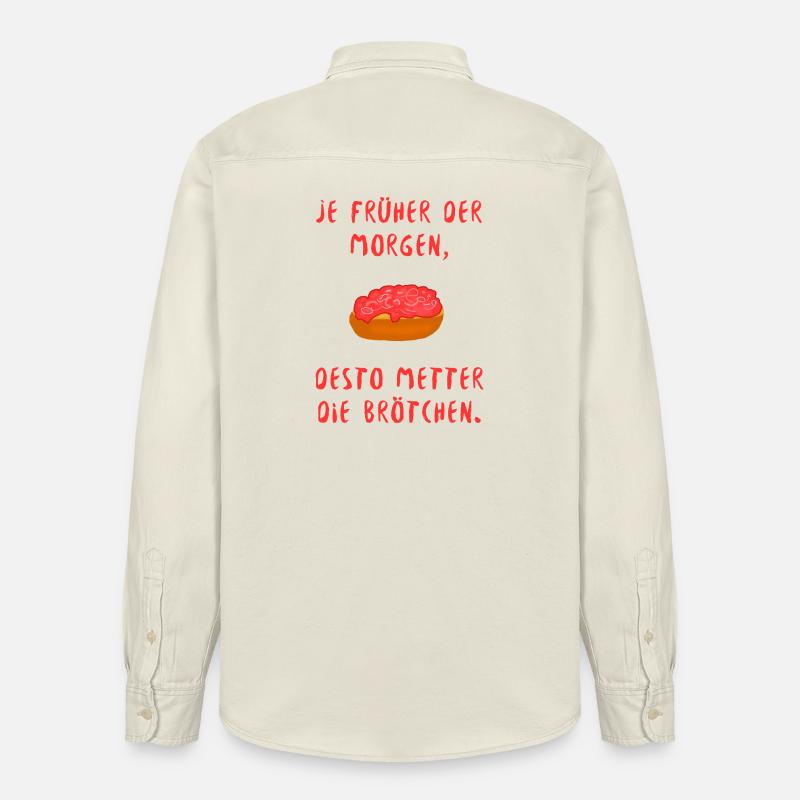 Mett Spruch Brötchen lustig witzig dumm - Relaxed Fit Unisex Organic Hemd von Stanley/Stella - Natur