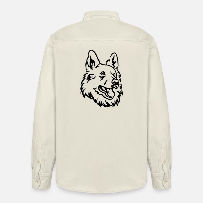 Schweizer Schäferhund Kopf - Relaxed Fit Unisex Organic Hemd von Stanley/Stella - Natur