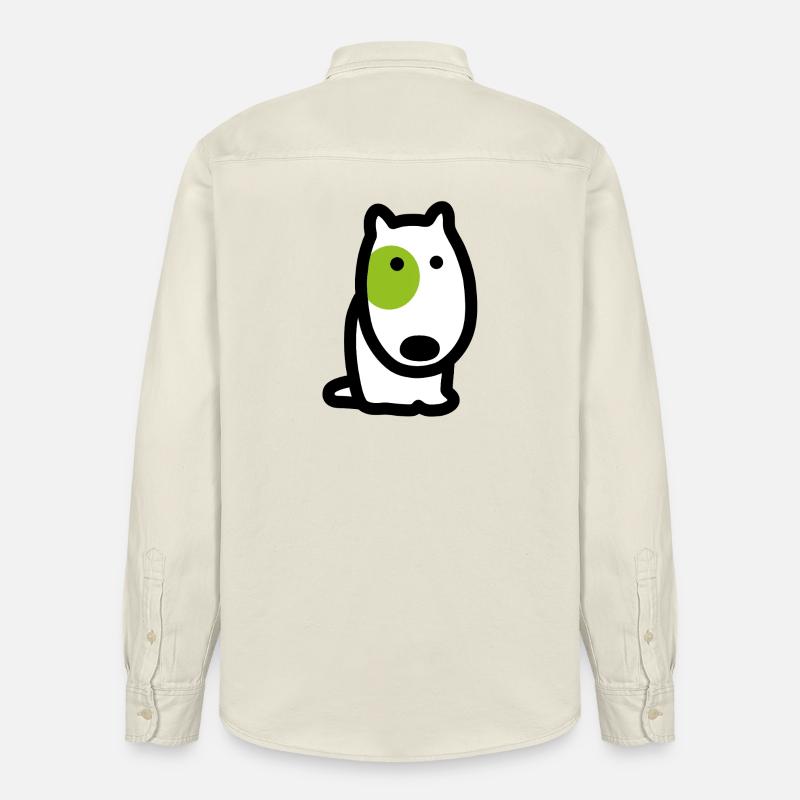 CORSO LE CHIEN à l'oeil vert (face) - Chemise unisexe coupe décontractée bio Stanley/Stella - écru doux