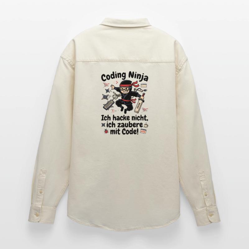 Coder Ninja Programmierer Humor Relaxed Fit Unisex Organic Hemd von Stanley/Stella