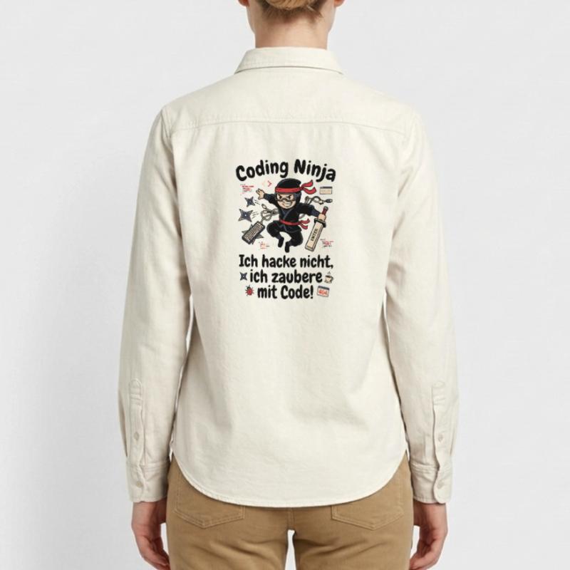 Coder Ninja Programmierer Humor Relaxed Fit Unisex Organic Hemd von Stanley/Stella