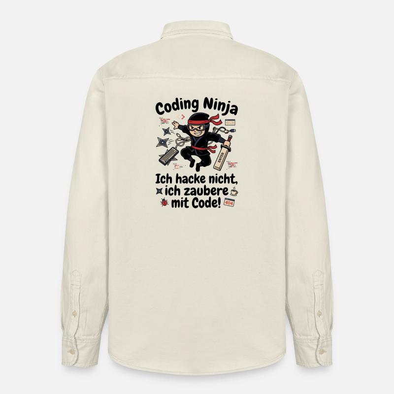 Coder Ninja Programmierer Humor - Relaxed Fit Unisex Organic Hemd von Stanley/Stella - Natur