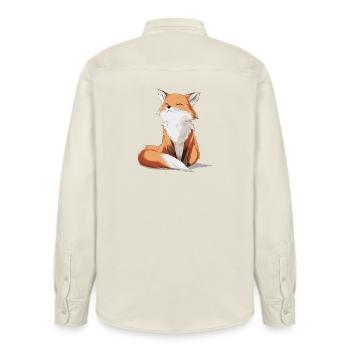 süßer Fuchs - Relaxed Fit Unisex Organic Hemd von Stanley/Stella - Natur - Hinten - AI Model Male 178 light (178cm)